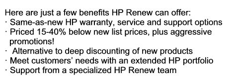 HP Renew benefits